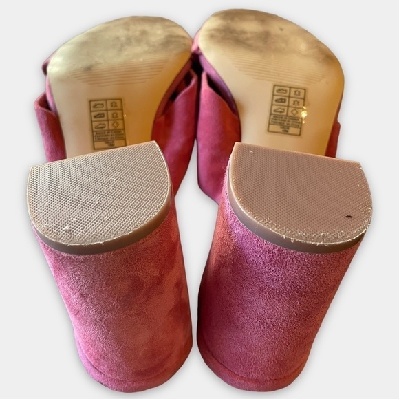 WHBM Callie Pink Suede Slides Mules Sandals Size 10 - Picture 9 of 10